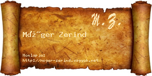 Móger Zerind névjegykártya